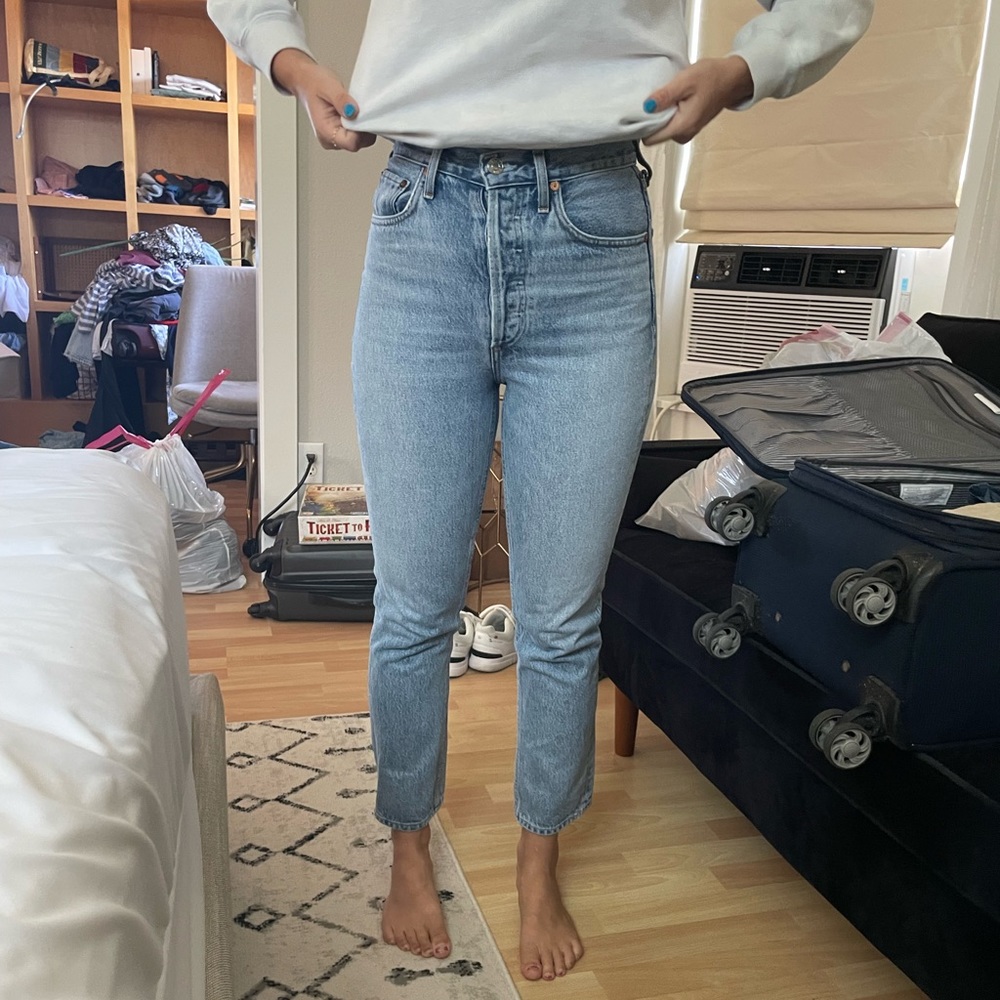 Agolde Riley High Rise Straight Crop in Renewal